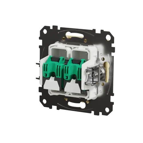 Компьютерная розетка 2 х RJ45 кат. 5е UTP, береза, Sedna Design SDD180452