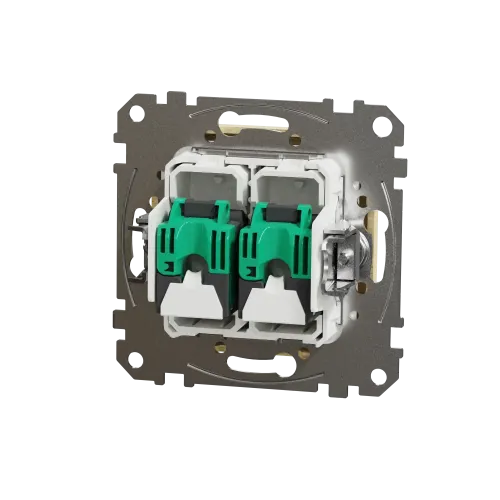 Компьютерная розетка 2 х RJ45 кат. 5е UTP, береза, Sedna Design SDD180452