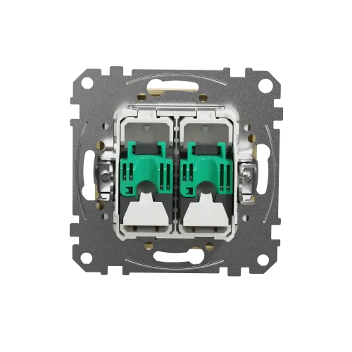 Компьютерная розетка 2 х RJ45 кат. 5е UTP, береза, Sedna Design SDD180452