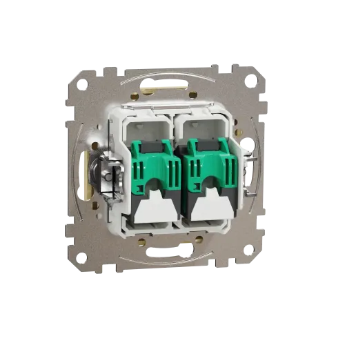 Компьютерная розетка 2 х RJ45 кат. 5е UTP, береза, Sedna Design SDD180452