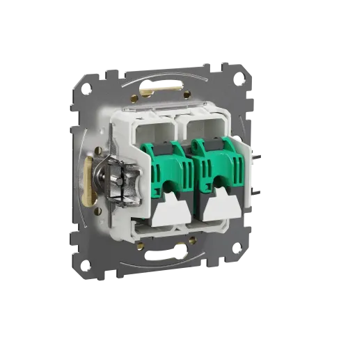 Компьютерная розетка 2 х RJ45 кат. 5е UTP, береза, Sedna Design SDD180452