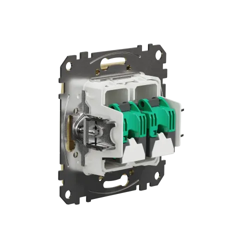 Компьютерная розетка 2 х RJ45 кат. 5е UTP, береза, Sedna Design SDD180452