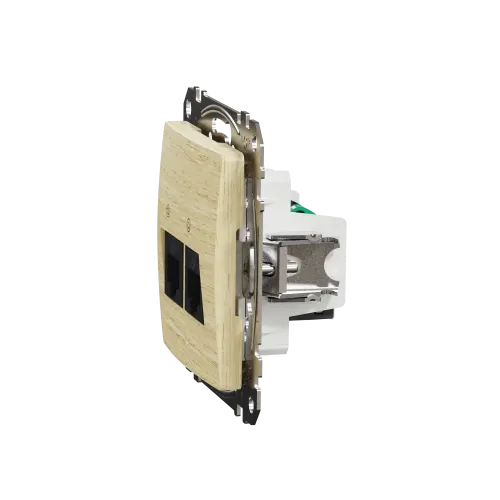 Компьютерная розетка 2 х RJ45 кат. 5е UTP, береза, Sedna Design SDD180452