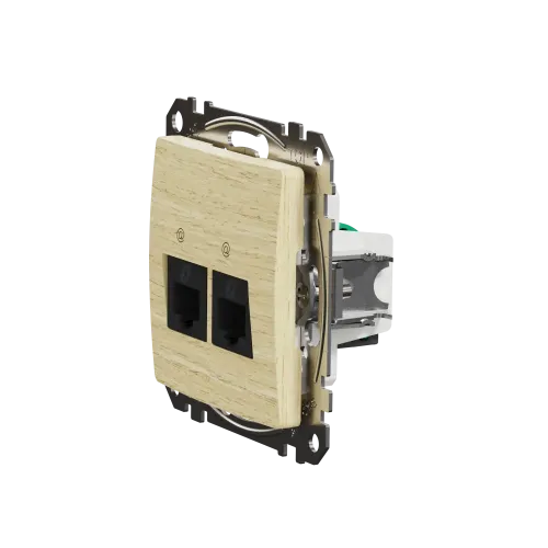 Компьютерная розетка 2 х RJ45 кат. 5е UTP, береза, Sedna Design SDD180452