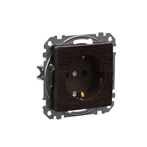 Розетка с заземлением, венге, Sedna Design Schneider Electric SDD181022U