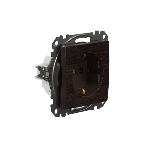 Розетка с заземлением, венге, Sedna Design Schneider Electric SDD181022U