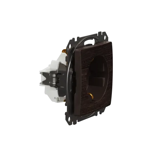 Розетка с заземлением, венге, Sedna Design Schneider Electric SDD181022U