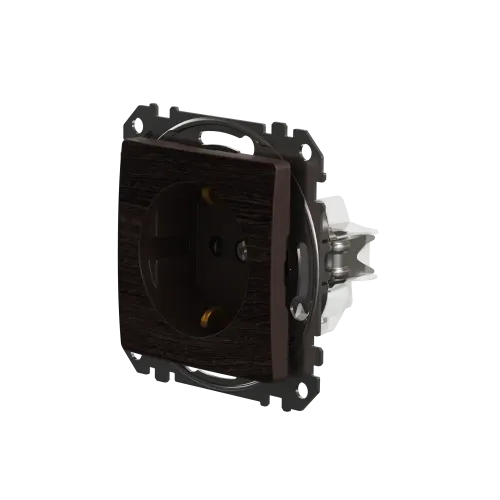 Розетка с заземлением, венге, Sedna Design Schneider Electric SDD181022U
