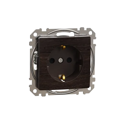 Розетка с заземлением, венге, Sedna Design Schneider Electric SDD181022U