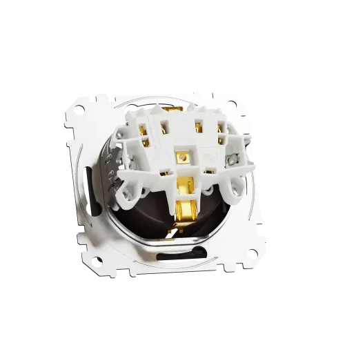 Розетка с заземлением, венге, Sedna Design Schneider Electric SDD181022U
