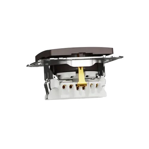 Розетка с заземлением, венге, Sedna Design Schneider Electric SDD181022U