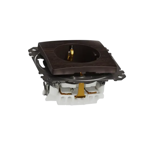 Розетка с заземлением, венге, Sedna Design Schneider Electric SDD181022U