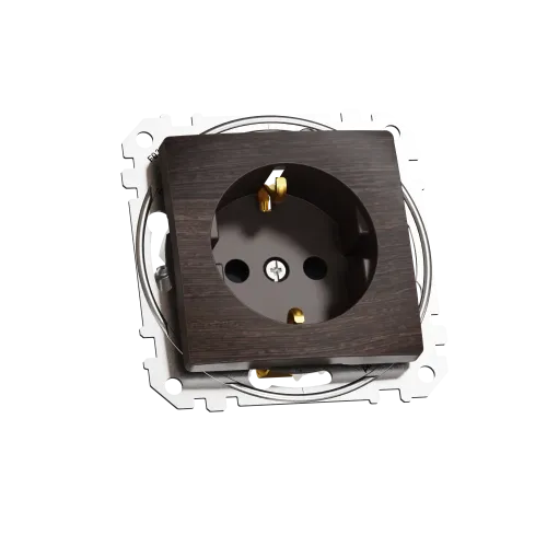 Розетка с заземлением, венге, Sedna Design Schneider Electric SDD181022U