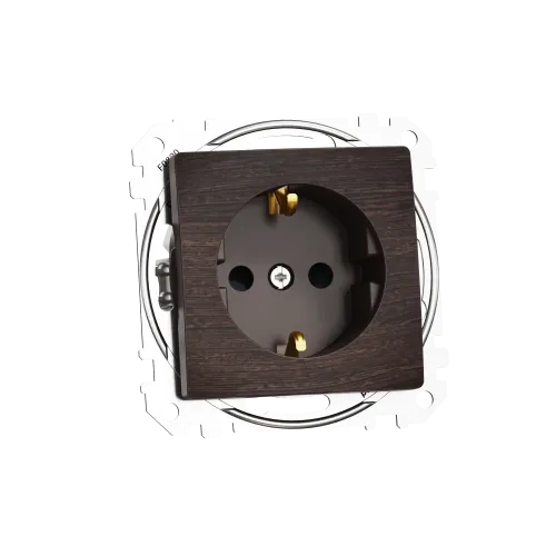 Розетка с заземлением, венге, Sedna Design Schneider Electric SDD181022U