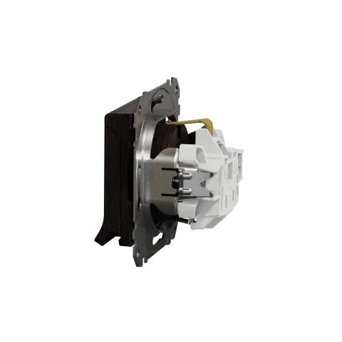 Розетка электрическая с крышкой, венге, Sedna Design SDD181024
