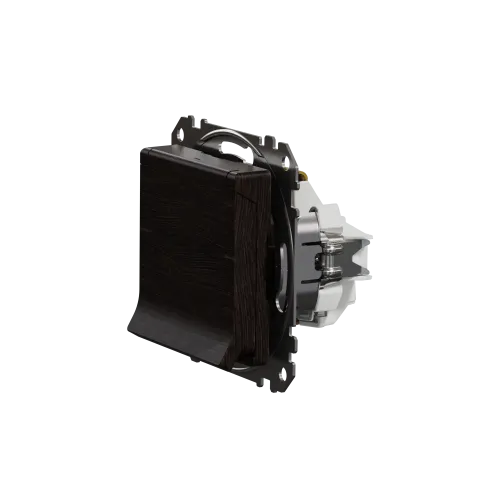 Розетка электрическая с крышкой, венге, Sedna Design SDD181024