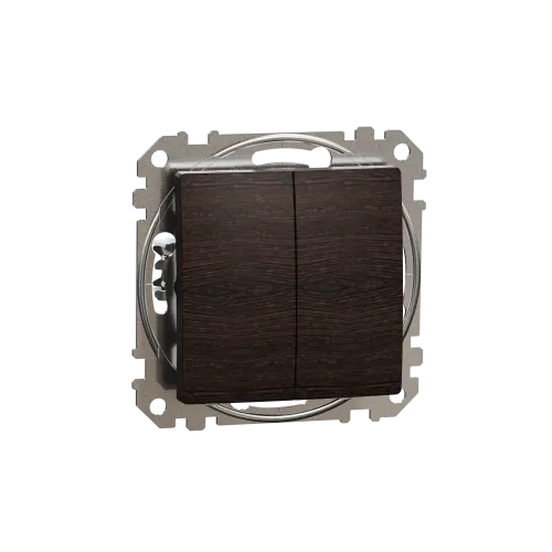 Выключатель проходной 2 клавишный, венге, Sedna Design SDD181108