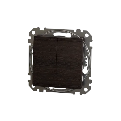 Выключатель проходной 2 клавишный, венге, Sedna Design SDD181108