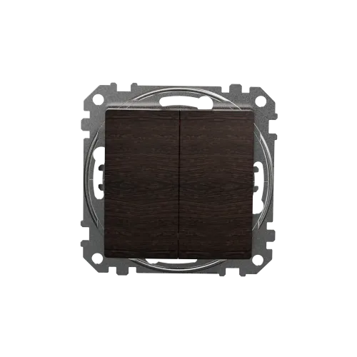 Выключатель проходной 2 клавишный, венге, Sedna Design SDD181108