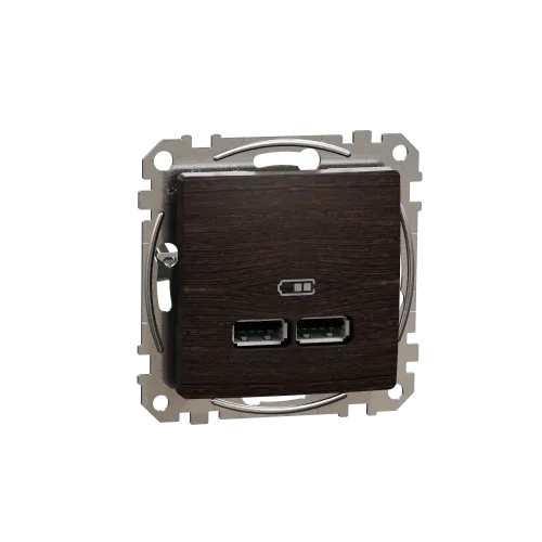Розетка USB тип A+A, венге, Sedna Design SDD181401