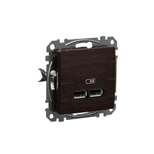 Розетка USB тип A+A, венге, Sedna Design SDD181401