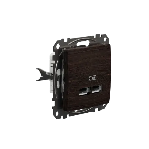 Розетка USB тип A+A, венге, Sedna Design SDD181401