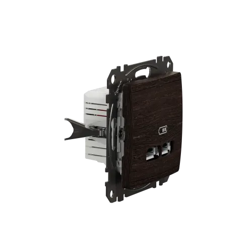 Розетка USB тип A+A, венге, Sedna Design SDD181401