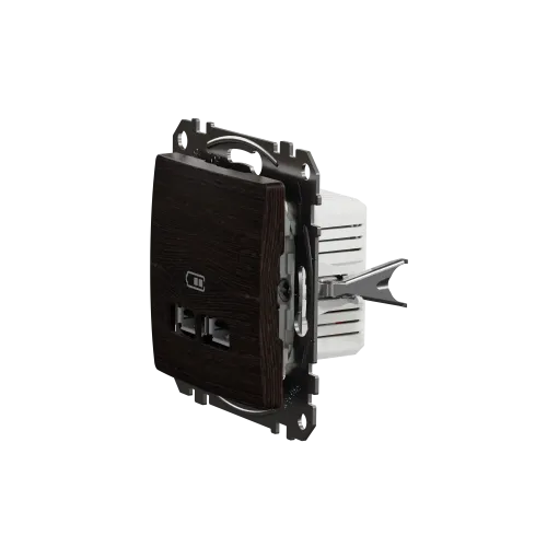 Розетка USB тип A+A, венге, Sedna Design SDD181401