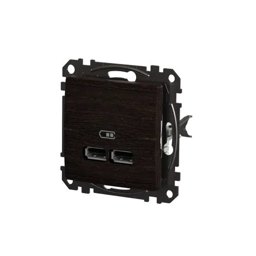 Розетка USB тип A+A, венге, Sedna Design SDD181401