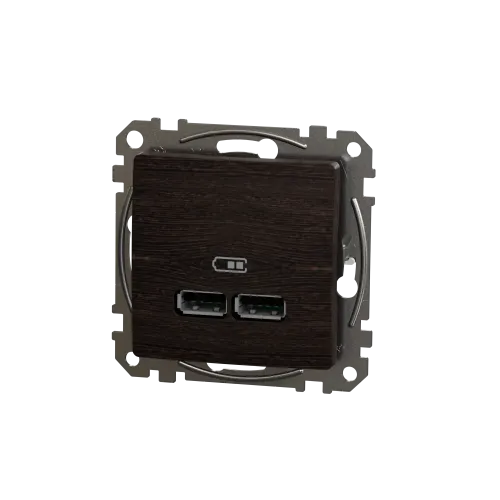 Розетка USB тип A+A, венге, Sedna Design SDD181401