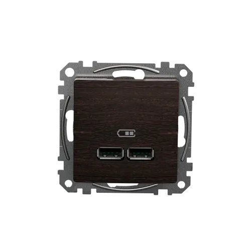 Розетка USB тип A+A, венге, Sedna Design SDD181401