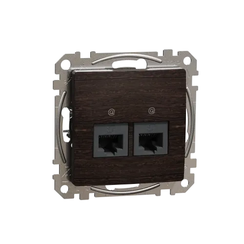 Компьютерная розетка 2 х RJ45 кат. 5е UTP, венге, Sedna Design SDD181452