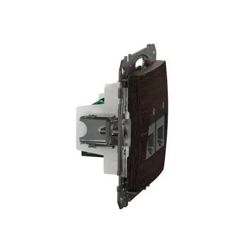 Компьютерная розетка 2 х RJ45 кат. 5е UTP, венге, Sedna Design SDD181452