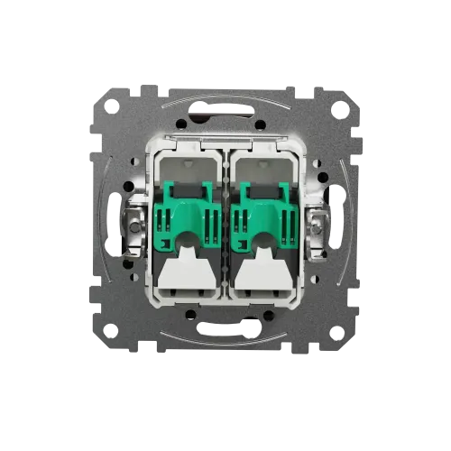 Компьютерная розетка 2 х RJ45 кат. 5е UTP, венге, Sedna Design SDD181452