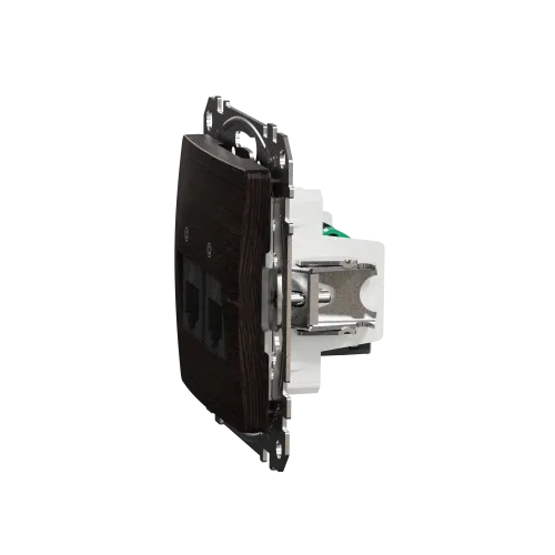 Компьютерная розетка 2 х RJ45 кат. 5е UTP, венге, Sedna Design SDD181452
