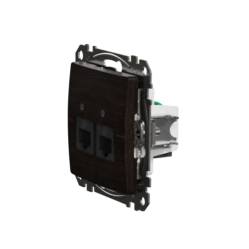 Компьютерная розетка 2 х RJ45 кат. 5е UTP, венге, Sedna Design SDD181452