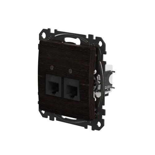 Компьютерная розетка 2 х RJ45 кат. 5е UTP, венге, Sedna Design SDD181452