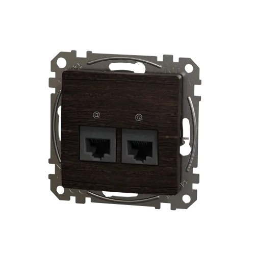 Компьютерная розетка 2 х RJ45 кат. 5е UTP, венге, Sedna Design SDD181452