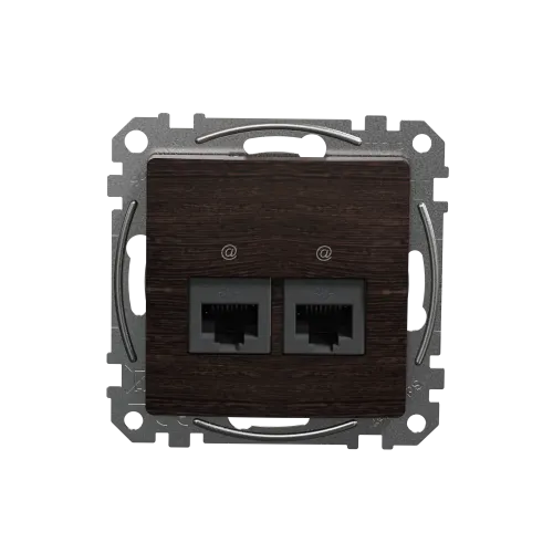 Компьютерная розетка 2 х RJ45 кат. 5е UTP, венге, Sedna Design SDD181452
