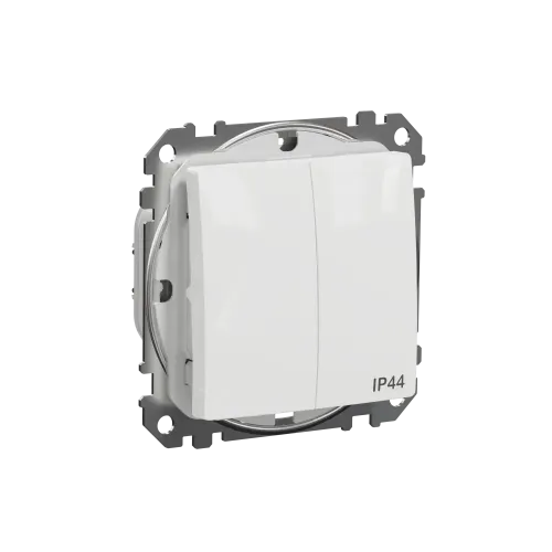 Выключатель 2-клавишный влагозащищенный IP44, белый, Sedna Design SDD211105