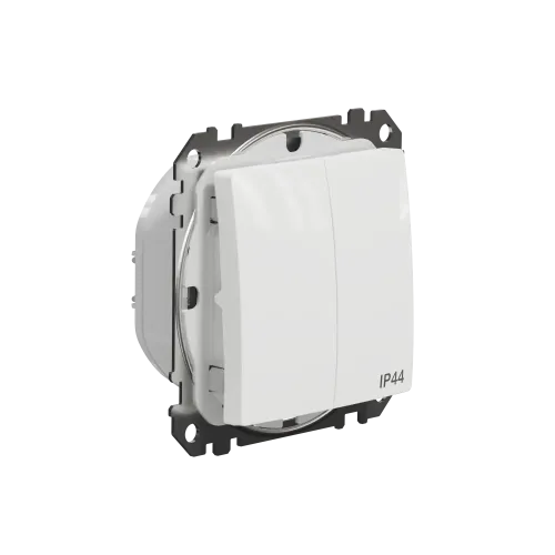 Выключатель 2-клавишный влагозащищенный IP44, белый, Sedna Design SDD211105