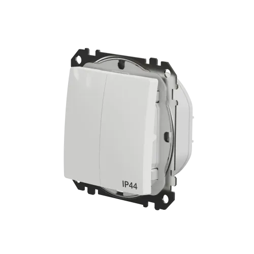 Выключатель 2-клавишный влагозащищенный IP44, белый, Sedna Design SDD211105