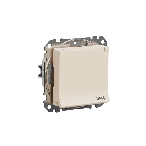 Розетка влагозащищенная IP44, бежевый, Sedna Design SDD212024