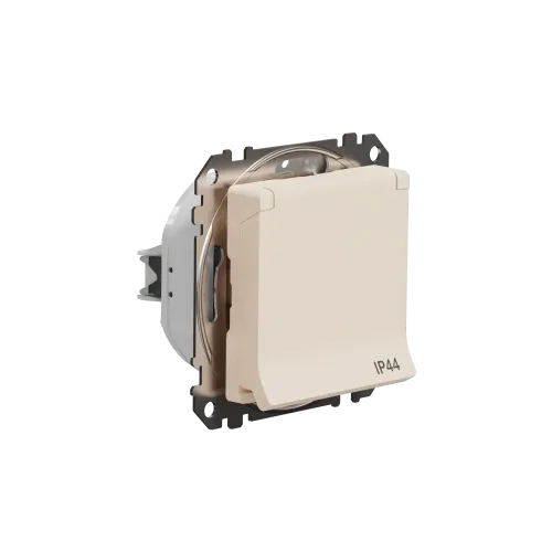 Розетка влагозащищенная IP44, бежевый, Sedna Design SDD212024