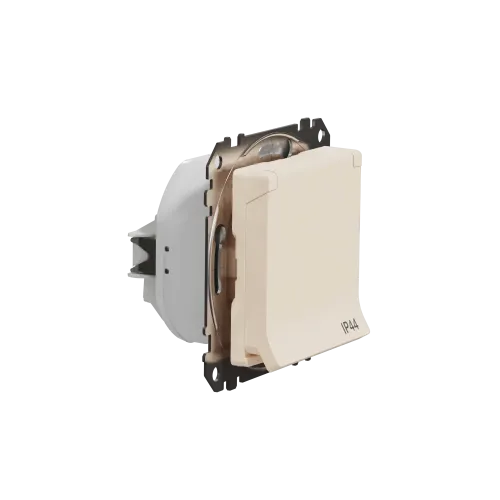 Розетка влагозащищенная IP44, бежевый, Sedna Design SDD212024