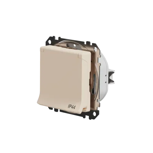 Розетка влагозащищенная IP44, бежевый, Sedna Design SDD212024