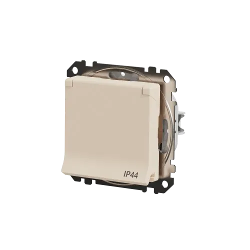 Розетка влагозащищенная IP44, бежевый, Sedna Design SDD212024
