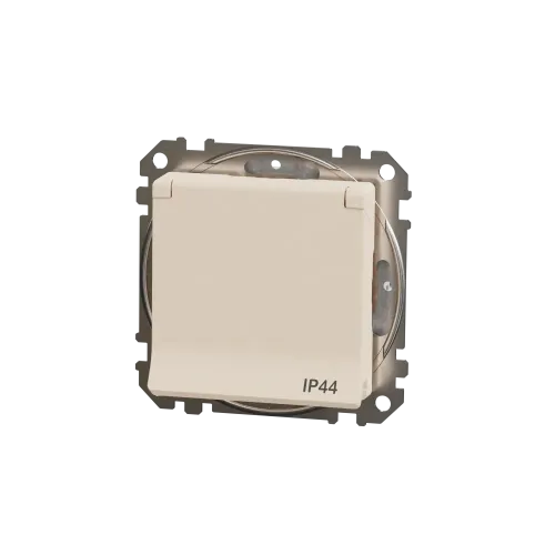 Розетка влагозащищенная IP44, бежевый, Sedna Design SDD212024