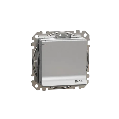 Розетка влагозащищенная IP44, алюминий, Sedna Design SDD213024
