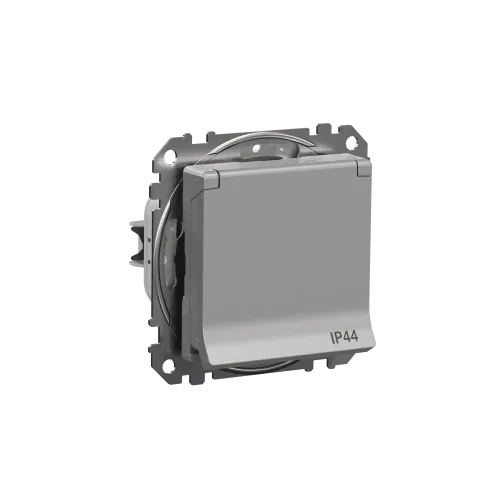 Розетка влагозащищенная IP44, алюминий, Sedna Design SDD213024